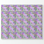 [ Thumbnail: Vibrant, Colorful 14th Birthday + Custom Name Wrapping Paper ]