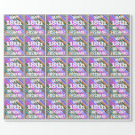 [ Thumbnail: Vibrant, Colorful 18th Birthday + Custom Name Wrapping Paper ]
