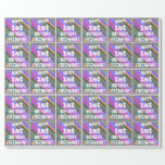 [ Thumbnail: Vibrant, Colorful 1st Birthday + Custom Name Wrapping Paper ]