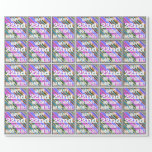 [ Thumbnail: Vibrant, Colorful 22nd Birthday + Custom Name Wrapping Paper ]