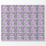 [ Thumbnail: Vibrant, Colorful 27th Birthday + Custom Name Wrapping Paper ]