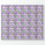 [ Thumbnail: Vibrant, Colorful 29th Birthday + Custom Name Wrapping Paper ]