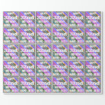 [ Thumbnail: Vibrant, Colorful 32nd Birthday + Custom Name Wrapping Paper ]
