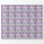 [ Thumbnail: Vibrant, Colorful 36th Birthday + Custom Name Wrapping Paper ]