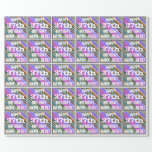 [ Thumbnail: Vibrant, Colorful 37th Birthday + Custom Name Wrapping Paper ]