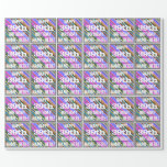[ Thumbnail: Vibrant, Colorful 39th Birthday + Custom Name Wrapping Paper ]