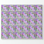 [ Thumbnail: Vibrant, Colorful 3rd Birthday + Custom Name Wrapping Paper ]