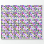 [ Thumbnail: Vibrant, Colorful 40th Birthday + Custom Name Wrapping Paper ]