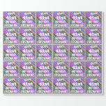 [ Thumbnail: Vibrant, Colorful 41st Birthday + Custom Name Wrapping Paper ]