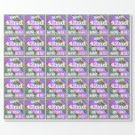 [ Thumbnail: Vibrant, Colorful 42nd Birthday + Custom Name Wrapping Paper ]