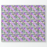[ Thumbnail: Vibrant, Colorful 43rd Birthday + Custom Name Wrapping Paper ]