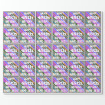[ Thumbnail: Vibrant, Colorful 45th Birthday + Custom Name Wrapping Paper ]