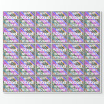 [ Thumbnail: Vibrant, Colorful 52nd Birthday + Custom Name Wrapping Paper ]