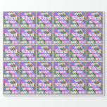 [ Thumbnail: Vibrant, Colorful 53rd Birthday + Custom Name Wrapping Paper ]