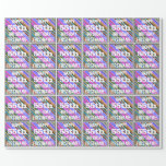 [ Thumbnail: Vibrant, Colorful 55th Birthday + Custom Name Wrapping Paper ]
