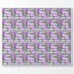 [ Thumbnail: Vibrant, Colorful 5th Birthday + Custom Name Wrapping Paper ]