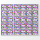 [ Thumbnail: Vibrant, Colorful 61st Birthday + Custom Name Wrapping Paper ]