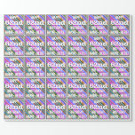 [ Thumbnail: Vibrant, Colorful 62nd Birthday + Custom Name Wrapping Paper ]