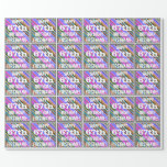 [ Thumbnail: Vibrant, Colorful 67th Birthday + Custom Name Wrapping Paper ]