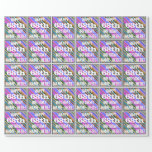 [ Thumbnail: Vibrant, Colorful 68th Birthday + Custom Name Wrapping Paper ]