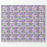 [ Thumbnail: Vibrant, Colorful 69th Birthday + Custom Name Wrapping Paper ]