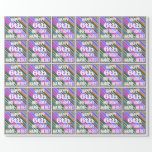 [ Thumbnail: Vibrant, Colorful 6th Birthday + Custom Name Wrapping Paper ]