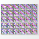 [ Thumbnail: Vibrant, Colorful 71st Birthday + Custom Name Wrapping Paper ]