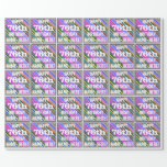 [ Thumbnail: Vibrant, Colorful 76th Birthday + Custom Name Wrapping Paper ]