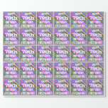 [ Thumbnail: Vibrant, Colorful 79th Birthday + Custom Name Wrapping Paper ]