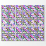 [ Thumbnail: Vibrant, Colorful 7th Birthday + Custom Name Wrapping Paper ]