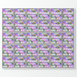 [ Thumbnail: Vibrant, Colorful 82nd Birthday + Custom Name Wrapping Paper ]