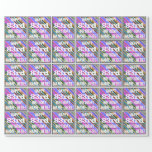 [ Thumbnail: Vibrant, Colorful 83rd Birthday + Custom Name Wrapping Paper ]