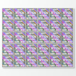 [ Thumbnail: Vibrant, Colorful 87th Birthday + Custom Name Wrapping Paper ]