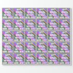 [ Thumbnail: Vibrant, Colorful 8th Birthday + Custom Name Wrapping Paper ]