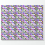 [ Thumbnail: Vibrant, Colorful 91st Birthday + Custom Name Wrapping Paper ]