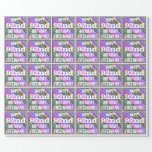 [ Thumbnail: Vibrant, Colorful 92nd Birthday + Custom Name Wrapping Paper ]