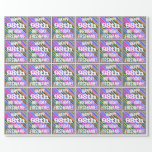 [ Thumbnail: Vibrant, Colorful 98th Birthday + Custom Name Wrapping Paper ]