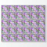 [ Thumbnail: Vibrant, Colorful 9th Birthday + Custom Name Wrapping Paper ]