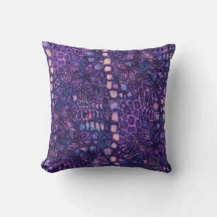 Vibrant Colorful Abstract Floral Pattern Throw Pillow