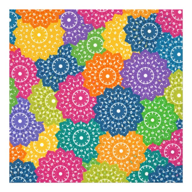 Vibrant Colorful Abstract Flowers Photo Print (Front)