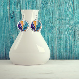 Vibrant Colorful Abstract Painting Artwork  Earrings