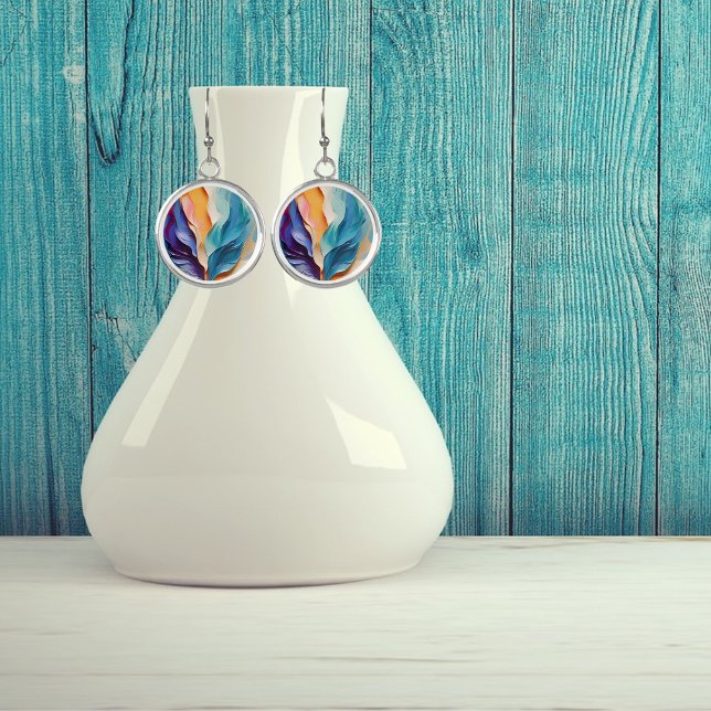 Vibrant Colorful Abstract Painting Artwork  Earrings (Creator Uploaded)