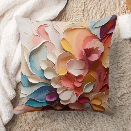 Vibrant Colorful Abstract Painting Artwork  Throw Pillow