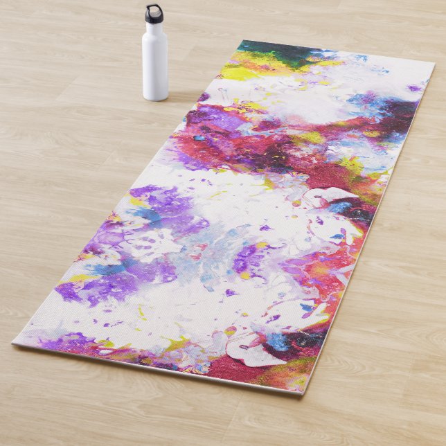Vibrant Colorful Abstract Painting Yoga Mat (In Situ)