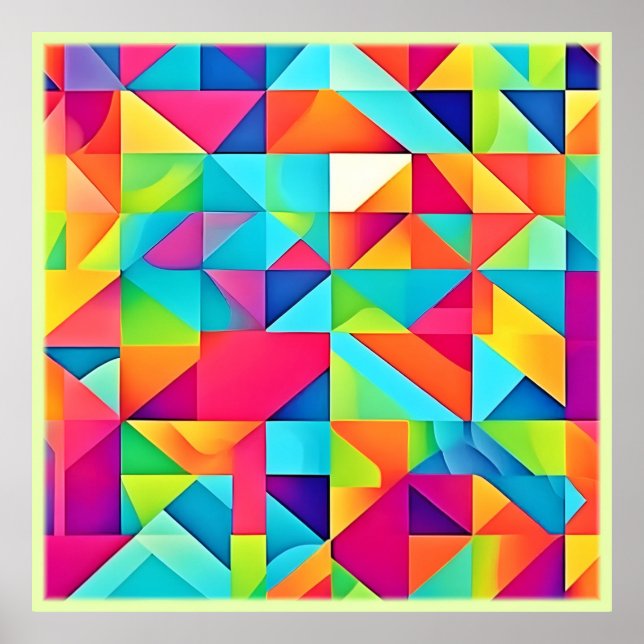 Vibrant Colorful Abstract Patterns Poster (Front)