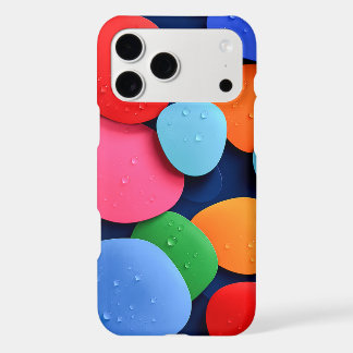 Vibrant Colorful Abstract Shapes with Water Drops  iPhone 17 Pro Max Case