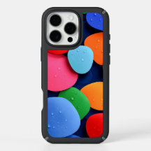 Vibrant Colorful Abstract Shapes with Water Drops 