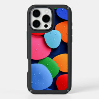 Vibrant Colorful Abstract Shapes with Water Drops  iPhone 16 Pro Max Case