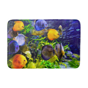Vibrant Colorful Aquatic Tropical Sea Fish Bath Mat