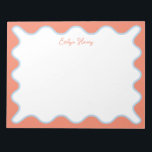 Vibrant Colorful Blue and Pink Wavy Zigzag Border Notepad<br><div class="desc">Perfect gift for anyone who loves colourful and bright notepads,  featuring blue and pink wavy border.
For more advanced customisation of this design,  e.g. changing layout,  font or text size please click the "CUSTOMIZE" button above. Please contact me for any questions!</div>